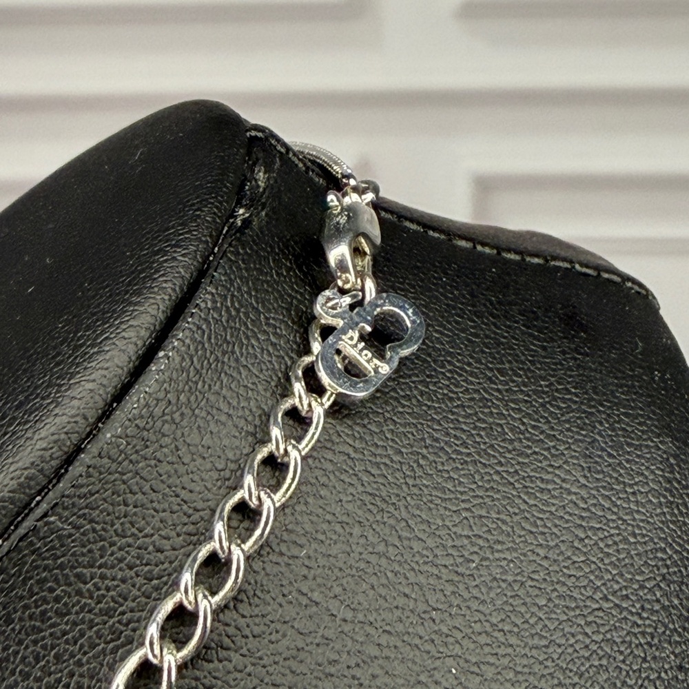 Dior Pink & Silver Trotter Pendant Necklace | Dior Logo Charm Necklace | Vintage - Picture 6 of 7